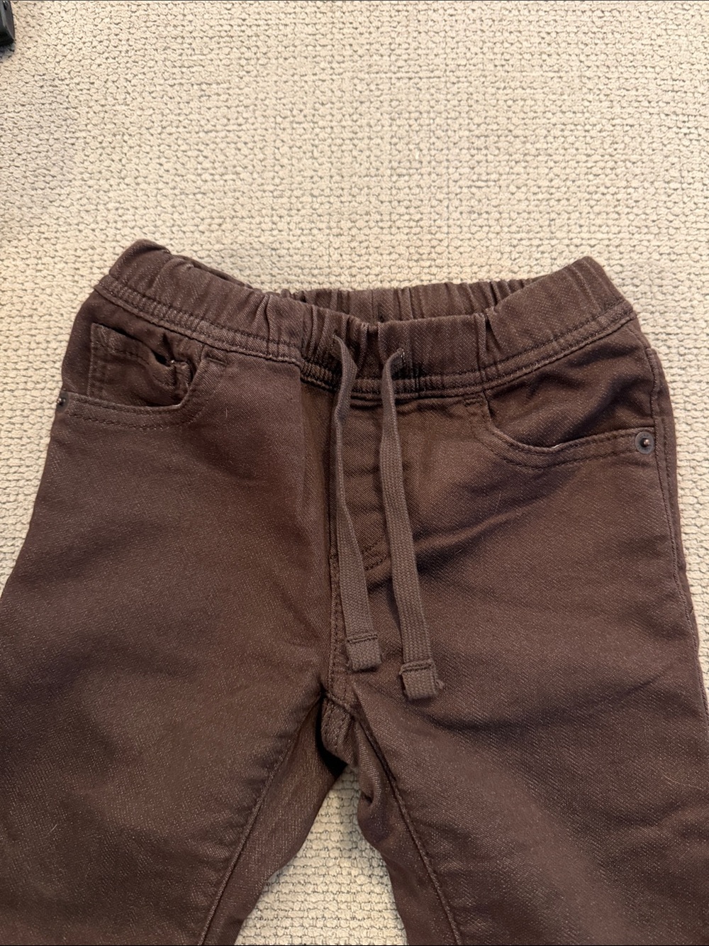 GAP Toddler Brown Pull-On Drawstring Jeans - Picture 3 of 5
